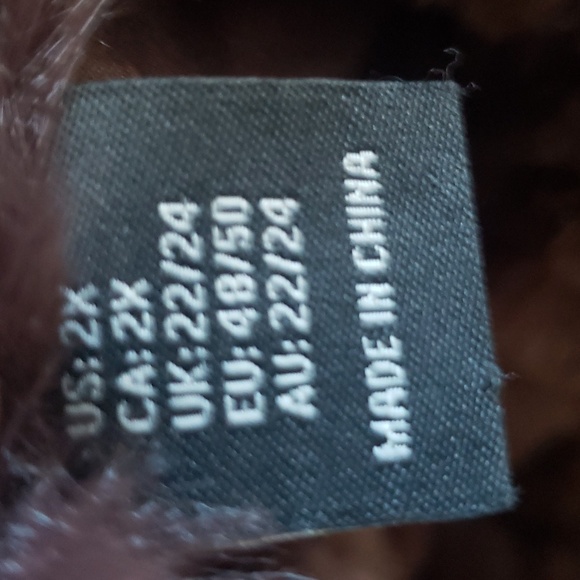 Rachel Zoe Faux Fur Chocolate Brown Oversized Vest Sz2X - Picture 5 of 5